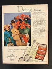 1881 Rogers VTG 1940s Print Add 10x13 Silver Flatware Christmas picture
