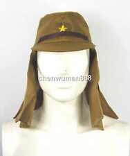 WWII 2 JAPANESE IMPERIAL ARMY SOLDIER FIELD WOOL CAP HAT WITH HAVELOCK NECK FLAP picture