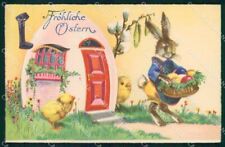 Augurale Dressed Rabbit Chick Easter Pasqua Amag serie 2572 cartolina KF6802 picture