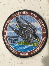 Vintage 1996 Pennsylvania Game Commission Peregrine Falcon Patch picture