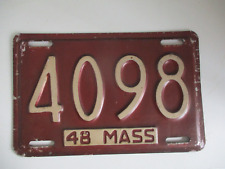 1948 Massachusetts License Plate Tag 4098 picture