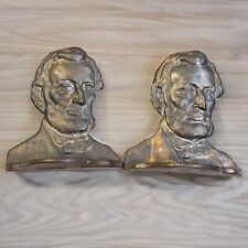 Antique 1928 Cast Iron / Bronzed Abraham Lincoln Bookends (Connecticut Foundry) picture