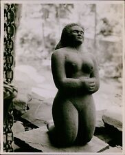 GA61 1920s Original Photo BEAUTIFUL ARTISTIC STATUE Hand Carved Female Figure picture