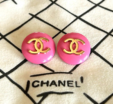 CHANEL Vintage Gold Metal Button Pink 23mm (Set of 2) picture