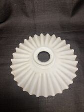 Vintage Victorian Milk Glass Ruffled Petticoat Parlor Glass Oil Lamp Shade picture