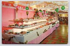 c1960s Bellville Ohio OH San-Dar Pink Dining Room Kitsch Interior Vtg Postcard picture