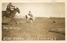 RPPC Black Cowboy Jesse Stahl Stunt Riding Walla Walla WA 1915 African American picture