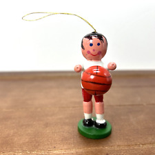 Vintage Handcrafted Wood Basketball Player Figure Christmas Ornament picture