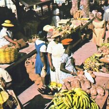 Market Scene in Scarborough Tobago Postcard West Indies Vintage Photo picture