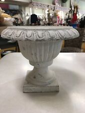 Vintage white pedestal Urn planter Decorator 7” tall picture