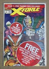 1991 MARVEL COMICS X-FORCE #1 SEALED W/ TRADING CARD UNREAD BAGGED BOARDED NICE picture