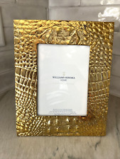 Williams Sonoma Home Brass  Large 5x7 Picture Frame Croc Print Pattern picture