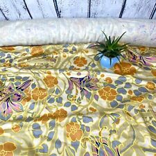 Vintage Home Decor Fabric Gold Orange Pink Floral BTY Yardage Upholstery 60s 70s picture