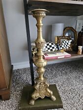 Beautiful Vintage Castilian Brass Candlestick Holder Church Altar Regency Heavy picture