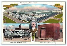 c1920 Henry Ford Car Factory First Machine Built Highland Michigan Postcard picture
