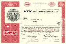 LTV Ling-Temco-Vought, Inc. - Stock Certificate - Texas Stocks and Bonds, etc. picture