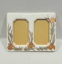 Vintage Ceramic Plastic Floral Photo Picture Frame 2 Openings 6x7.5” Japan *READ picture