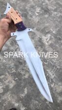20” SPARK CUSTOM D2 STEEL HUNTING PREDATOR FULL TANG BOWIE KNIFE W/SHEATH picture