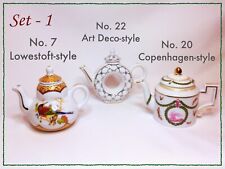 Vintage Set of 3 Miniature teapots - Hacette collection - Porcelain Art picture