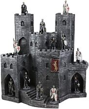 Ebros Castle Fortress Display Stand Sculpture with 12 Miniature Knight Figurine picture