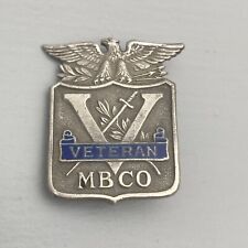 Vintage VETERAN MBCO Sterling Silver Pin by Whitehead & Hoag picture