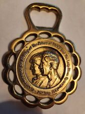 Vintage Royal Wedding Prince Charles & Lady Diana Brass Horse Harness Medallion picture