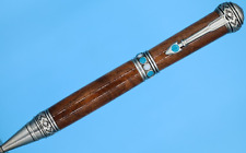Southwest Ballpoint Pen in Antique Pewter Turquoise Stone & Hardwood Driftwood picture