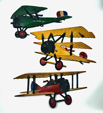 Set 3 Vintage Early Airplanes 1970s Homco Sexton Cast Metal Wall Decor Planes picture