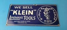Vintage Klein Tools Porcelain Sign - Auto Mechanic Gas Service Garage Shop Sign picture