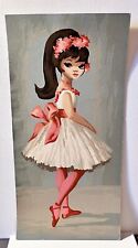 VINTAGE CRAFTMASTER PAINT BY NUMBER GIRL BIG EYE AO-11 BALLERINA, MAIO picture