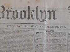 Vintage Brooklyn Union Newspaper October 22, 1867 picture