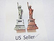 1x-Vintage 7.10 inch metal figure figurine Statue of Liberty USA base US Seller picture