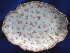 POINTONS STAFFORDSHIRE PORCELAIN OVAL BOWL / SCATTERED FLOWERS picture