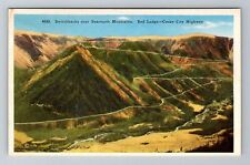 WY-Wyoming, Switchbacks Over Beartooth Mountain, Aerial, Vintage Postcard picture