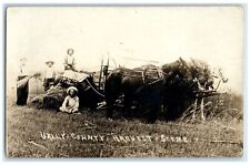 Valley City Nebraska NE RPPC Photo Postcard Vally County Harvest Scene Farming picture