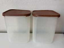 Set of 2 VTG TUPPERWARE 1622 Modular Mate Square Size 4–23 Cups Brown Seal picture