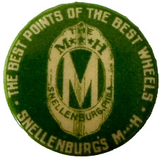 The M H The Best Points of The Best Tires Snellenburg Celluloid Clip Back Button picture