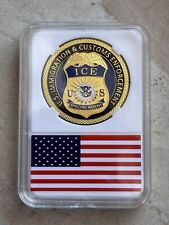 US IMMIGRATION & CUSTOMS ENFORCEMENT (ICE) Challenge Coin with case picture