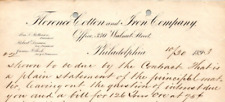 ANTIQUE 1893 FLORENCE COTTON ORON COMPANY LETTERHEAD PHILADELPHIA PA   BL76 picture