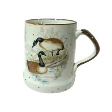 Vintage Otagiri Style Speckled Mug with Geese Painted On, Made in Japan 4