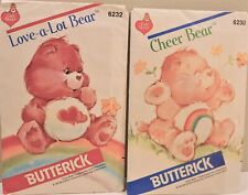 2 Vintage Care Bears Patterns FF UNCUT Butterick 6230 & 6232 Love A Lot  & Cheer picture
