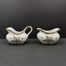 Vintage Lefton China OES Order of the Eastern Star 2789 Sugar Bowl & Creamer picture
