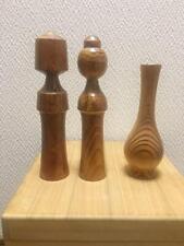 Japanese traditional wooden Yakusugi Kokeshi vase pot Crafts picture