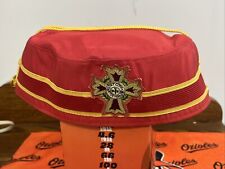 Vintage Red Masonic Hat Court Of Honor  FREE MASON Ceremonial Cap Nice picture