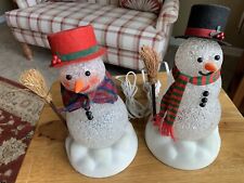 Avon Chilly Sam and Chilly Samantha vintage light up snowman and woman NEW IN OR picture