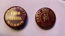 2 Vintage Early 1960’s University of Minnesota Morris Farm School Buttons Pins picture