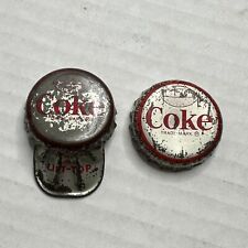 Vintage NFL All stars Merlin Olsen Jack Kemp Coca Cola Bottle Cap With Lift Top picture