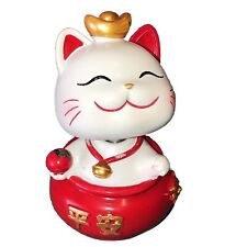 Adorable Lucky Cat In Japanese Chinese Bobblehead Figurine #2 Cute picture