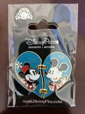 Disney Pin Trading  2015 Minnie and Mickey Mouse Two Piece Heart  Pin #112599 picture