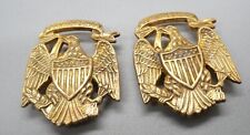 Spanish American War Sterling Army Officer Collar Insignia Pins Set SUPER RARE picture